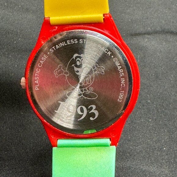 Vintage 1993 Advertising M&M Wrist Watch Engraved Special Edition-Needs Battery - Picture 5 of 5